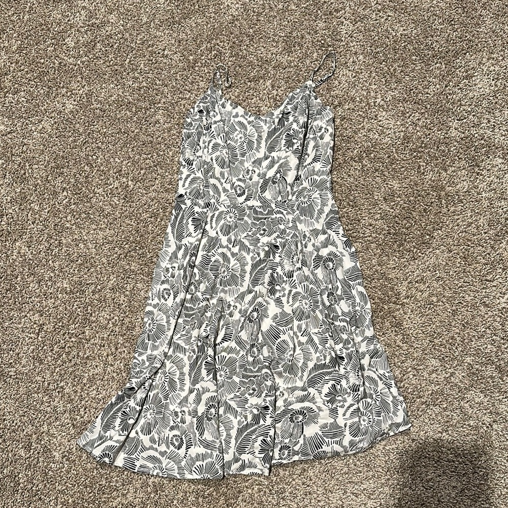 Floral Black and White Dress